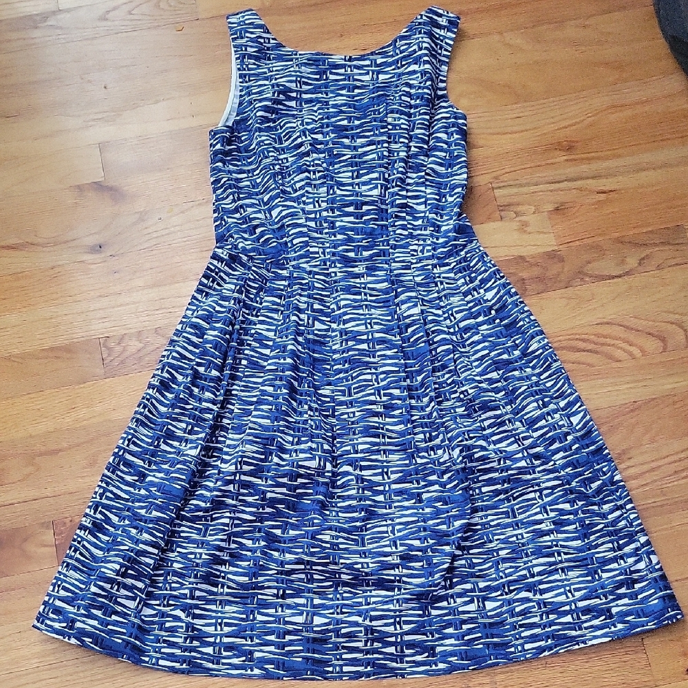Kate Spade Blue Patterned Sleeveless Dress